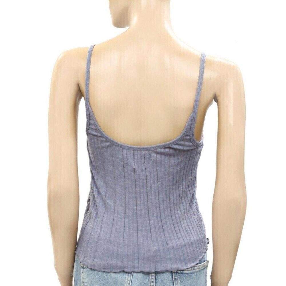 BDG Urban Outfitters Avery Laddered Cami Blouse Top Blue Striped M NWT - Picture 8 of 8